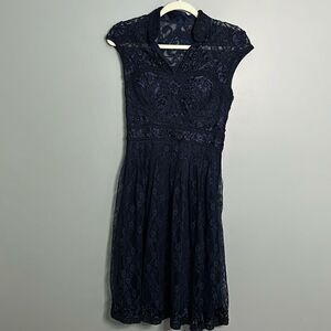 Sue Wong Blue Lace Dress